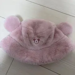 ミッキー耳付きピンク帽子