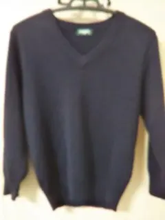ネイビー Vネック 長袖セーター