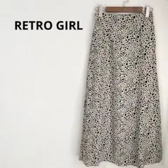 《レトロガール》アニマル柄ロングスカート フレアスカート ベージュ ダルメシアンのサムネイル