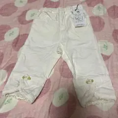 スーリー アイボリー 花刺繍付きパンツ 80cm