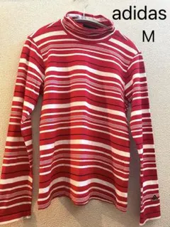 ♡adidas♡レディース M　ハイネック長袖Tシャツ　ボーダー柄　アディダス
