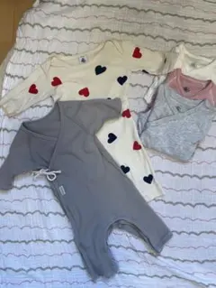 プチバトー　すべて60cm ロンパース2枚　肌着3枚