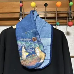 ☆セール❗️おまけ付き ふわふわミニマフラー 　　　　　　藍染猫達