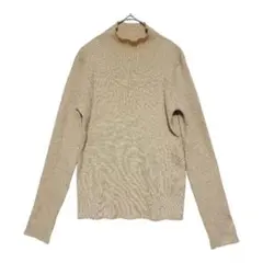 GU シャイニーリブハイネックセーター（長袖）M ピンク 光沢 ラメ糸