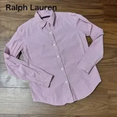 Ralph Lauren 長袖シャツ　ピンクストライプ　Mサイズ