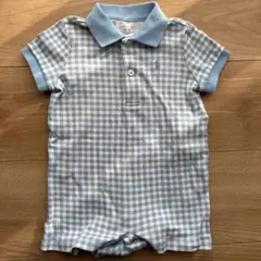 Ralph Lauren チェック柄半袖ロンパース 6M-70