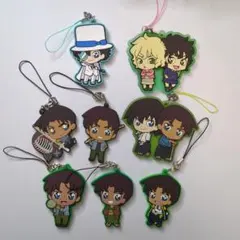 名探偵コナン　ラバーストラップ　8個セット　服部平次　沖田総司　怪盗キッド