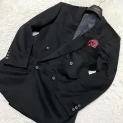 極美品/XL ダックス×ロロピアーナ カシミヤ100% テーラードジャケット 黒のサムネイル