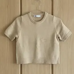 ZARA ベージュ 半袖ニットセーター M