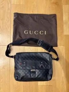ぴ*き様 GUCCI ブラックレザーショルダーバッグ