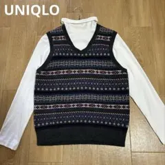 UNIQLO ユニクロ ニットベスト ノルディック柄 セーター Vネックのサムネイル