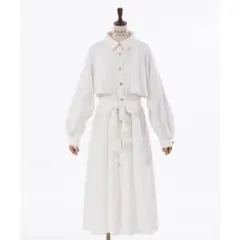 axes femme 後レースアップトレンチコート 白 ホワイト フリーサイズ