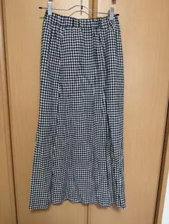 GU ギンガムチェック ロングスカート