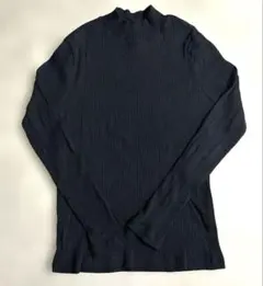 新品ユニクロ　UNIQLO ハイネックリブカットソー　ブラック　サイズ　L