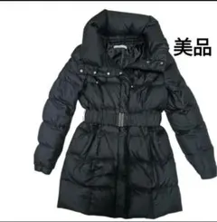 【美品】any SiS 黒 ベルト付 ロングダウンコート ダウンジャケット