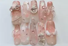 ¥3000→¥1500ネイルチップ マグネットネイル キュート ピンク