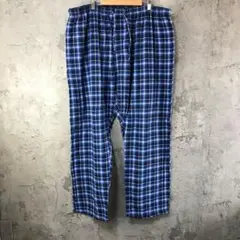 B3103古着　パジャマパンツ　紺　青　白　90s Y2K