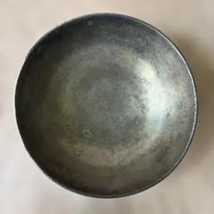 作家もの 陶器 鉢 ボウル／一点もの 銀彩 藁 黒 白 陶芸 ／1枚のサムネイル