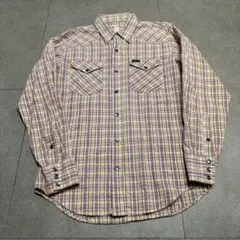 Wrangler ラングラー　長袖シャツ　ウエスタン　チェック　赤　黄色　M