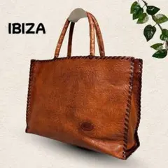 IBIZA イビサ トートバッグ エンボスレザー ステッチ A4
