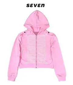 CHAI REBELS Embroidery Zip-Up Hoodie Y2K