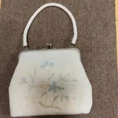 ハンドメイド ビーズ 花柄刺繍 ハンドバッグ