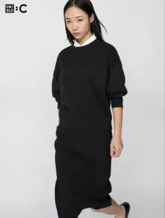 UNIQLO ：C スムースコットンクルーネックセーター BLACK 黒　M