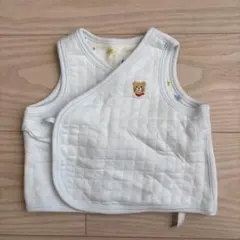 HOT BISCUITS 水色 クマ刺繍 ベビーベスト 70cm