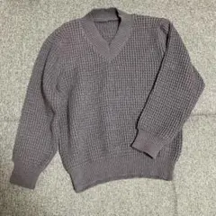 ニット モカ ブラウン 茶色 長袖 Ｖネック 秋 冬 トップス ボリューム