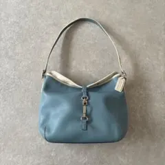 【美品】希少カラー コーチ ワンショルダーバッグ　ジャッキー ブルー チャーム