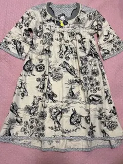 あちゃちゅむ　うさぎプリント　ワンピース