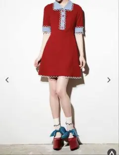 PAMEO POSE スカラップ襟 半袖ワンピースのサムネイル