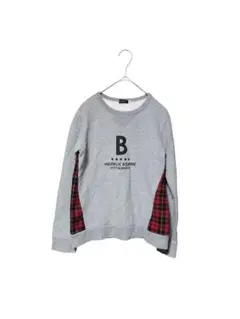 BeBe グレー チェック柄 サイドパネル トレーナー 150