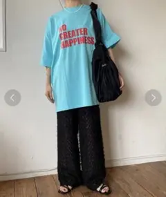 LOWRYS FARM ロゴTシャツ ブルー 水色FREESIZEのサムネイル