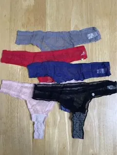 未使用★5点セット セクシー ドットチュール シースルー Tバック パンティ