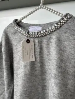 CIAPANIC TYPY ビジュー付きグレー長袖ニット 新品