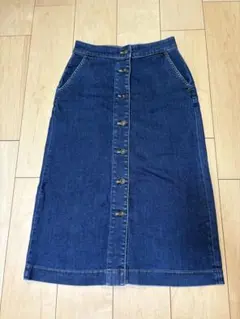 UNIQLO ダークブルー デニムスカート　ひざ丈スカート　タイトスカート