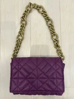 パープル パーティーバッグ ゴールドチェーン