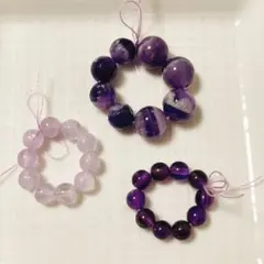 天然石ビーズ　アメジスト4種類セット　2月の誕生石　【販売利益の一部寄付】