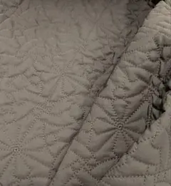 2.5m モカブラウン　幾何柄コンピューターキルト　薄手中綿キルティング