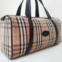 BURBERRY ボストンバッグキャンバス ノバチェック　シャドーホース 鞄