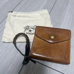 極美品 イルビゾンテ 三つ折り財布 ブラウン 高品質牛革 金ボタン ロゴ刻印 極美品 イルビゾンテ 三つ折り財布 ブラウン 高品質牛革 金