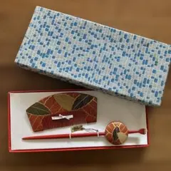 かづら清老舗 つげの櫛3寸桜 ちりめんケース＋つばき油（ヘア