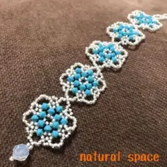 ハンドメイド　ターコイズ スワロフスキー ブレスレット