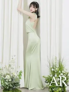 最終値下げ‼️エンジェルアール グリーンバックオープンドレス