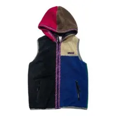 X-girl エックスガール ロゴ ラベル フリース ボア フーディー ベスト