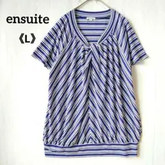 ensuite ストライプ 半袖 カットソー 春夏 ドレープ風 綺麗めのサムネイル