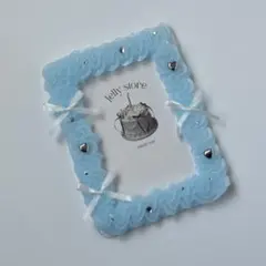 【クリアブルー】ちゅるちゅるリボントレカケース ホイップデコ B8 韓国