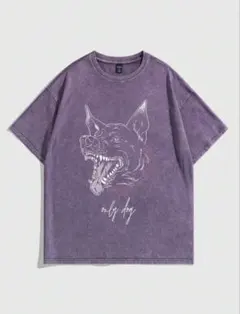 SHEIN メンズ ストリート ヴィンテージ ラウンドネック Tシャツ パープルのサムネイル