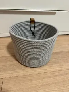 布製バスケット ラウンド 丸形 灰色